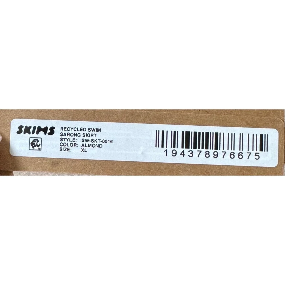 SKIMS Recycled Swim Sarong Skirt Almond Brown XL SW-SKT-0016 New